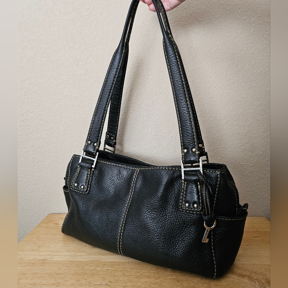Classic Black Leather Shoulder Bag
